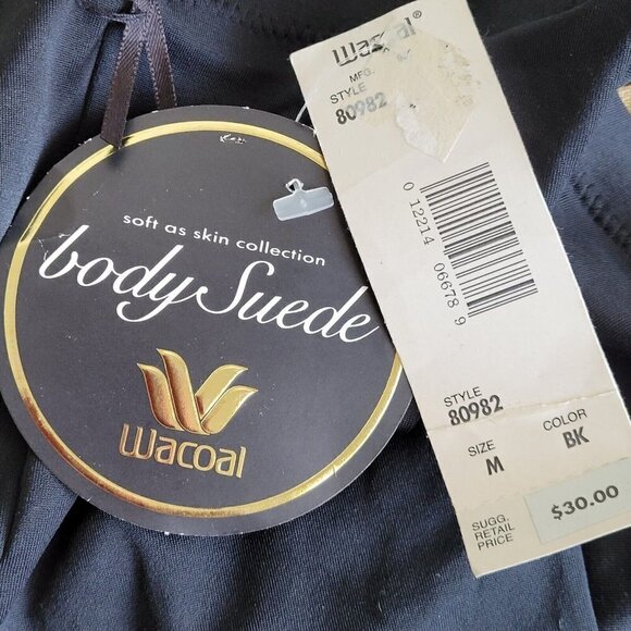 Vintage Wacoal Body Suede 16" Panty Smoother Shapewear Sz Med Black Discontinued - Picture 3 of 5